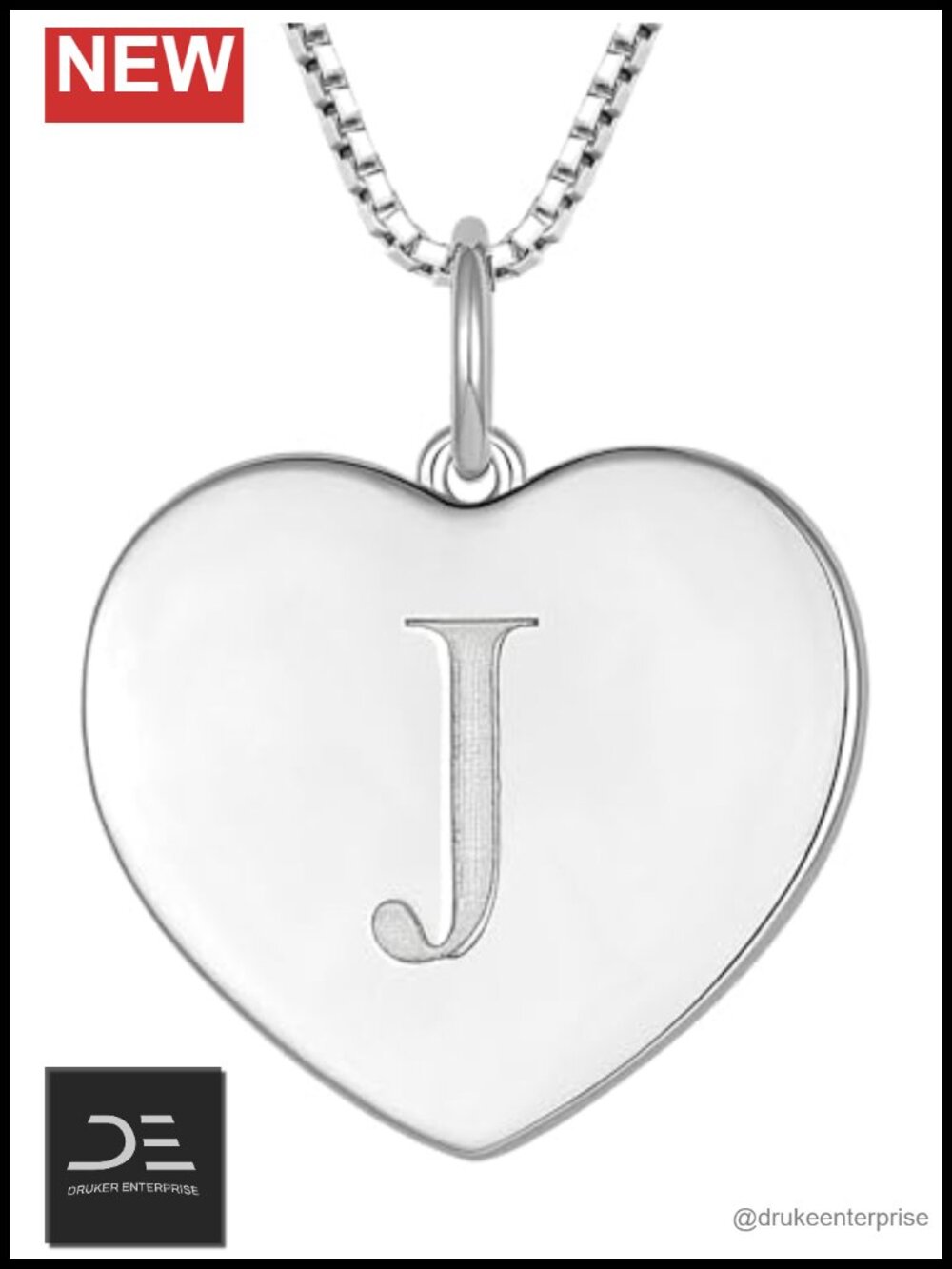 YL Initial Necklace 925 Sterling Silver Polished Letter Pendant